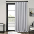 Faux Linen Curtains Heather Grey 100W x 108L - Room Darkening Panel