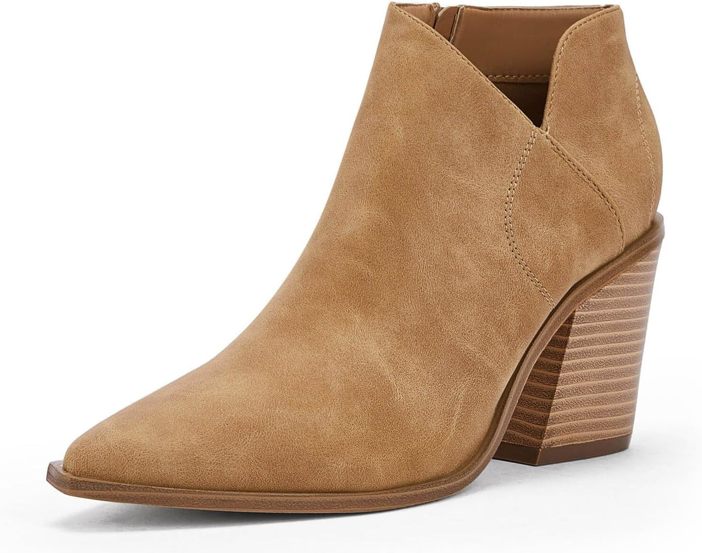 Womens Pointed Toe Ankle Boots with Block Chunky Heel Style
