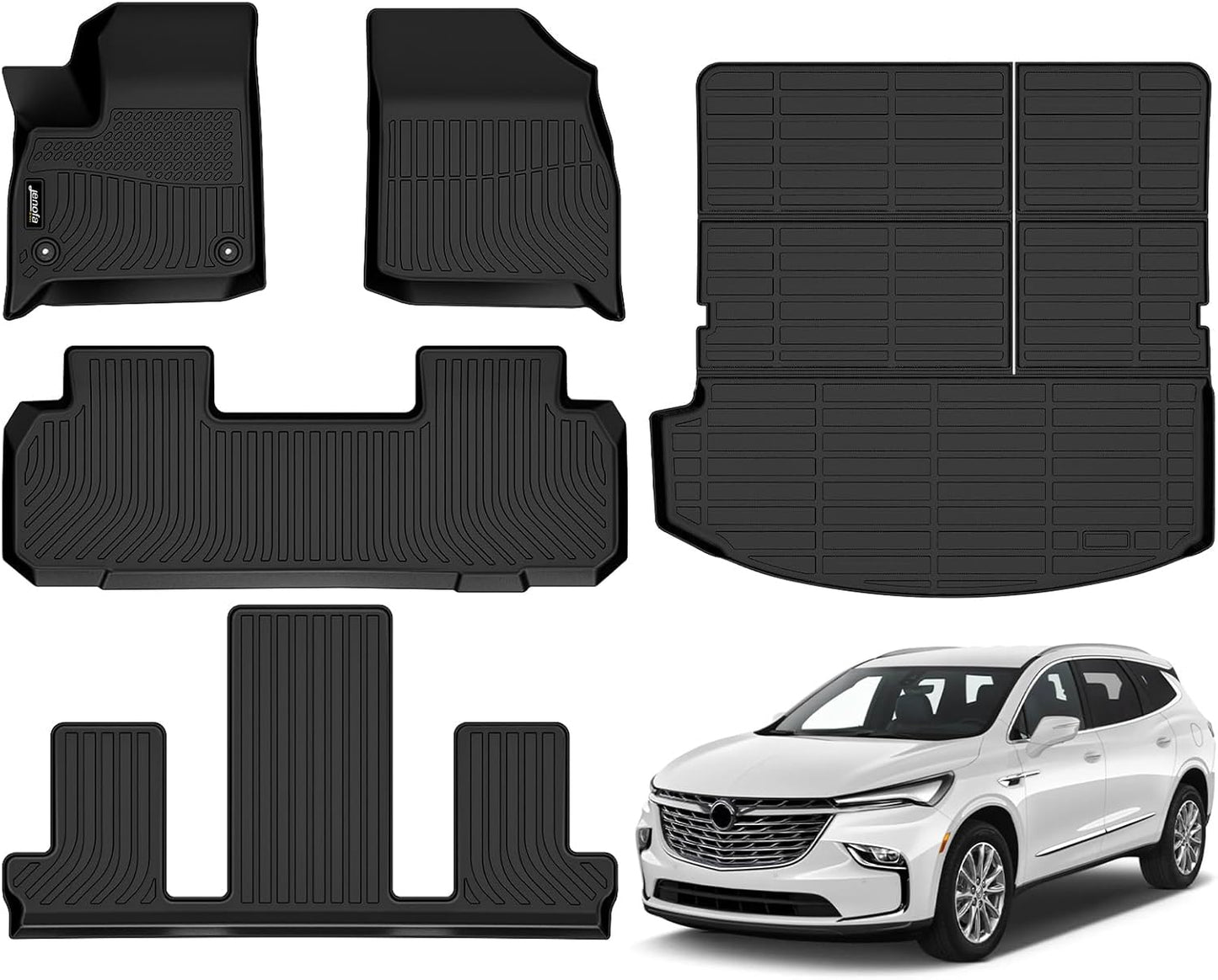 Jenofa Floor Mats for Buick Enclave 2018-2024 All Weather Protection