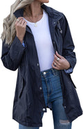 Kikibell Rain Jacket Women Striped Lined Hooded (Style HMPT)