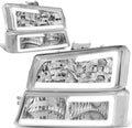 DNA MOTORING Chrome 3D LED DRL Headlight Bumper Lamp Set