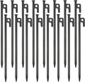 16 Pack Tent Stakes Heavy Duty Metal Tent Pegs 12 in - Unbreakable