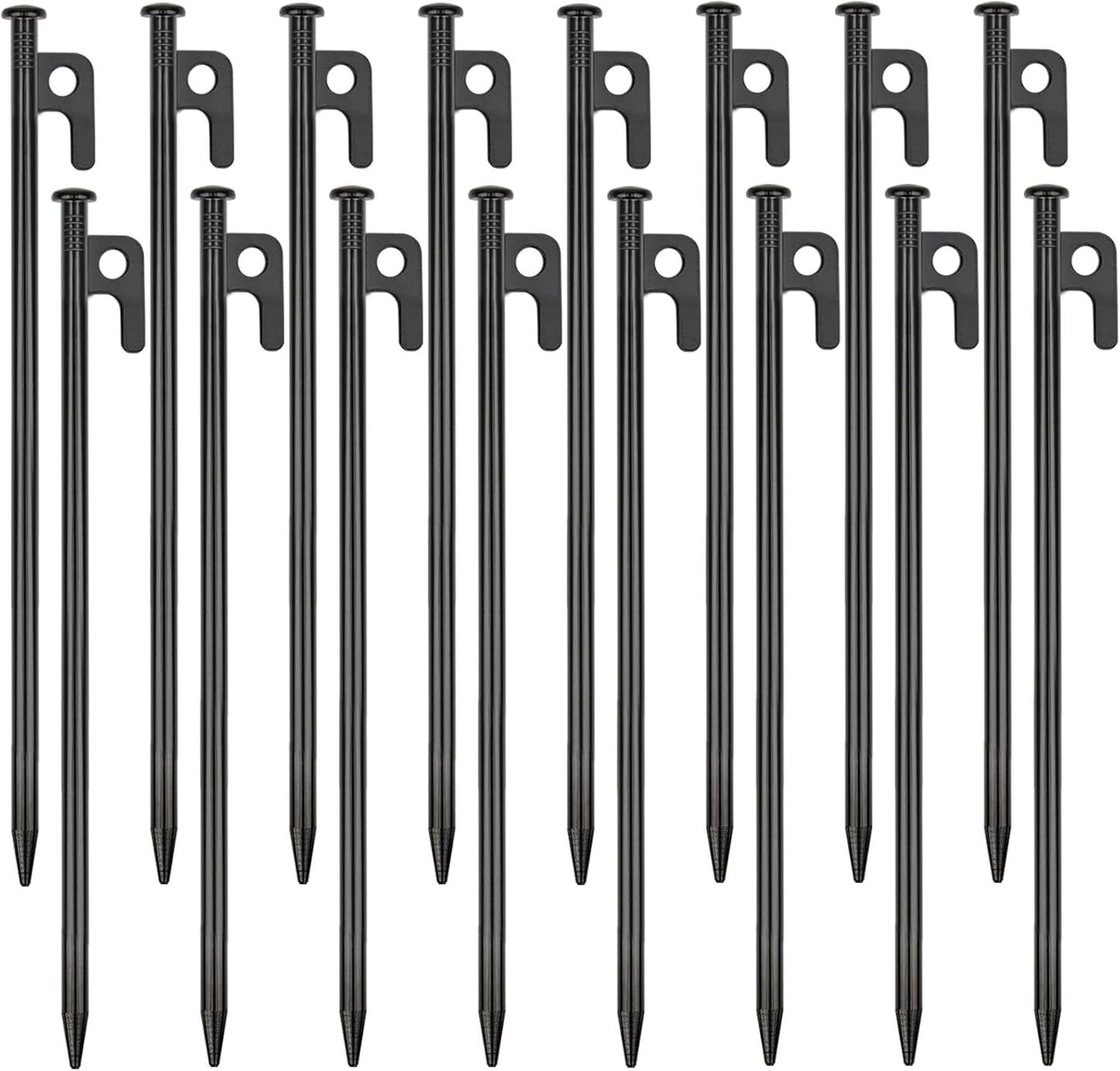16 Pack Heavy Duty Metal Tent Stakes for Camping and Outdoors