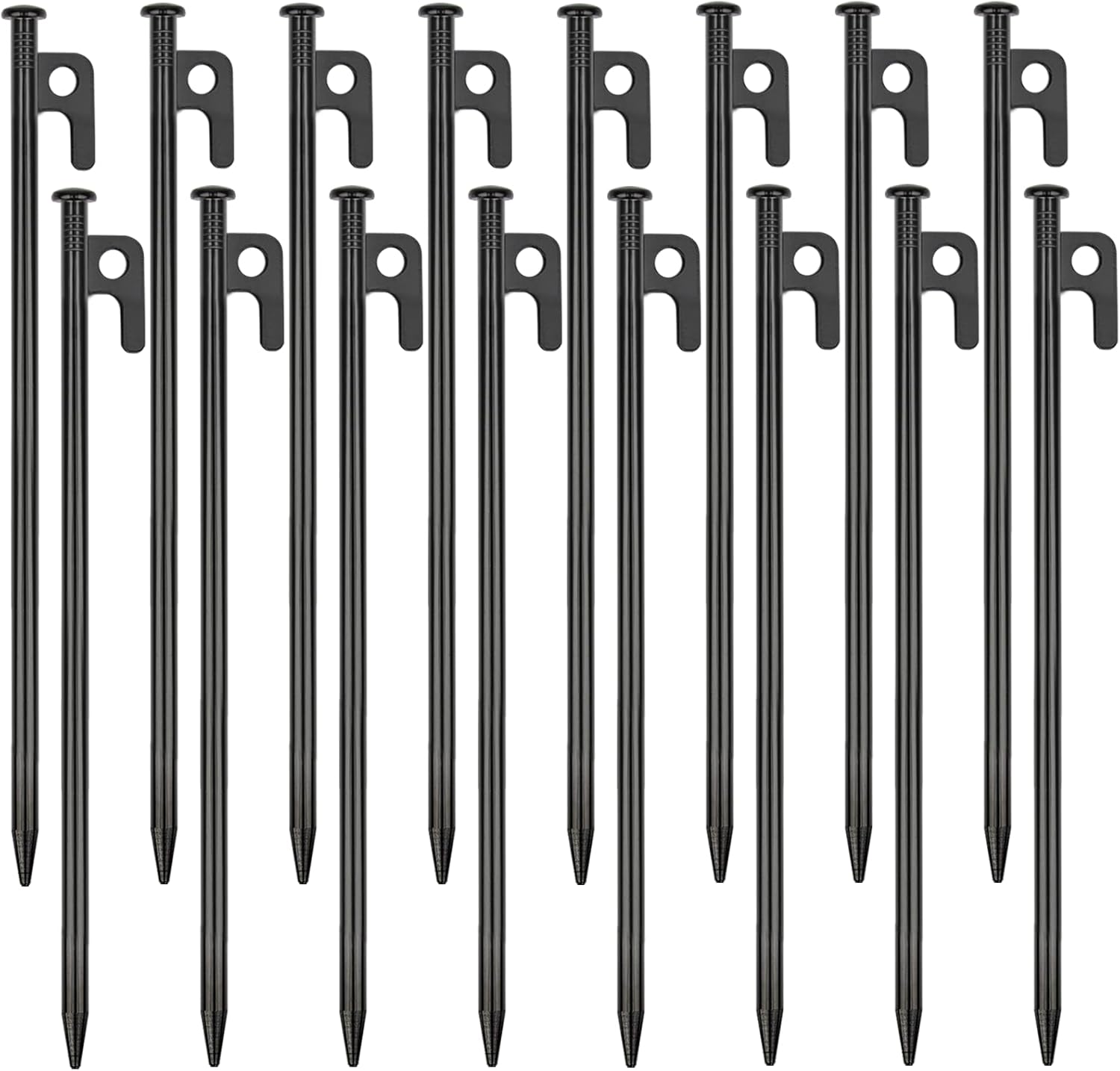 16 Pack Heavy Duty Metal Tent Stakes for Camping and Outdoors