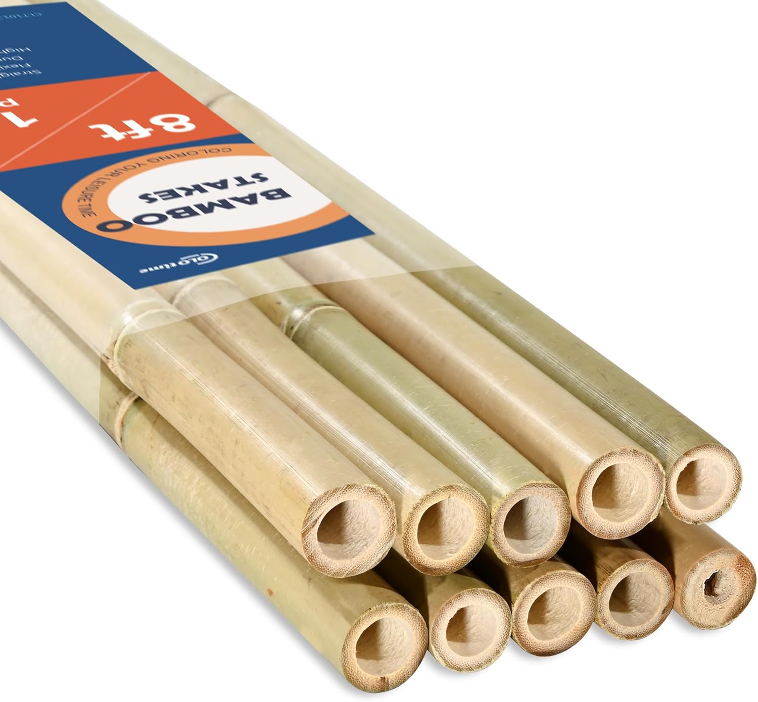 8FT Bamboo Stakes for Heavy Duty Plant Support in Garden