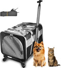 Cat Carrier for 2 Cats with Wheels and Removable Divider - Rolling Pet
