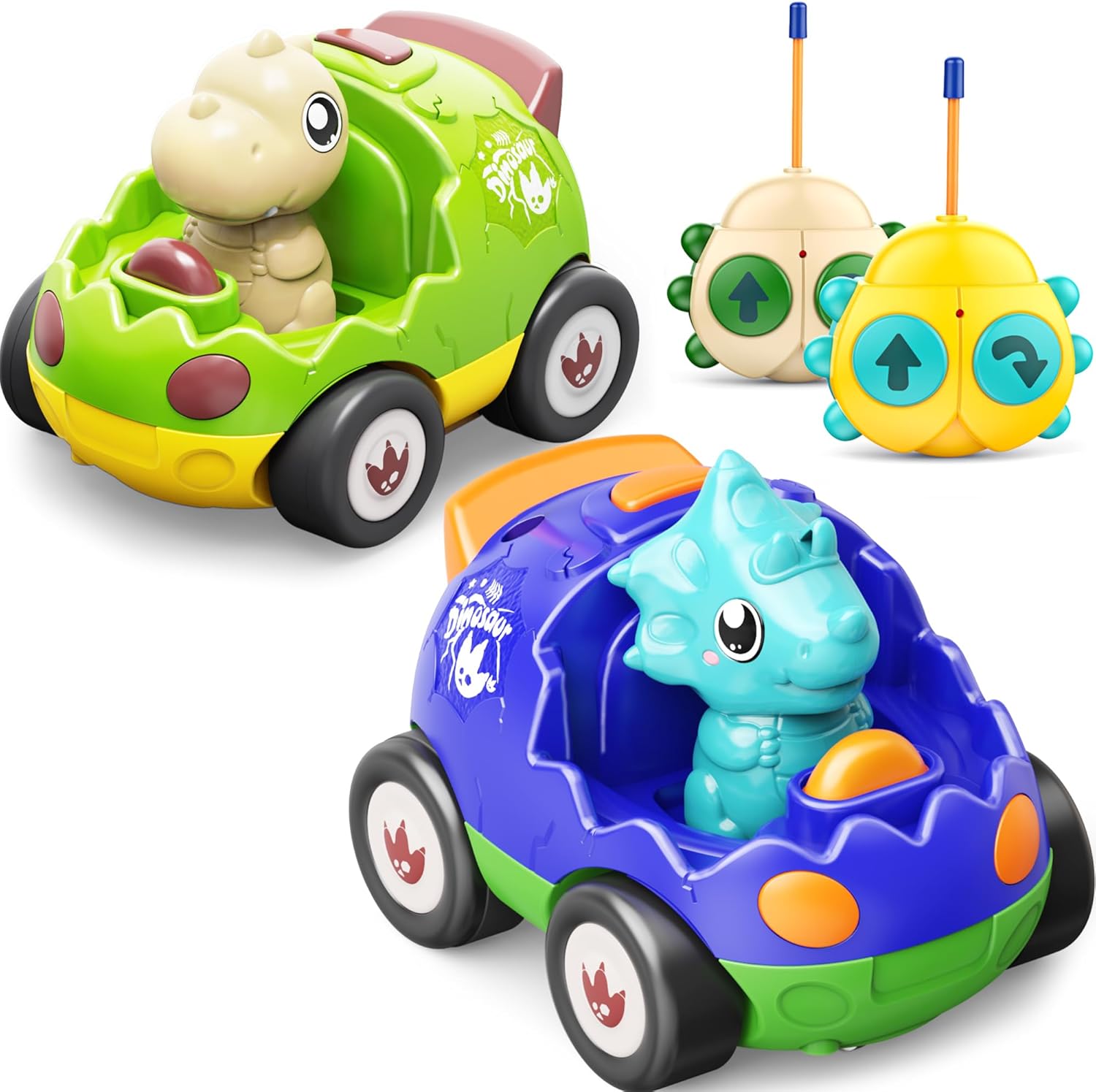 Remote Control Dinosaur RC Cars - Music & Lights - Xmas & Birthday Gift - Kidz do