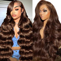 GOLFMAX Chocolate Brown 13X6 Lace Front Wig 36in - Natural Body Wave