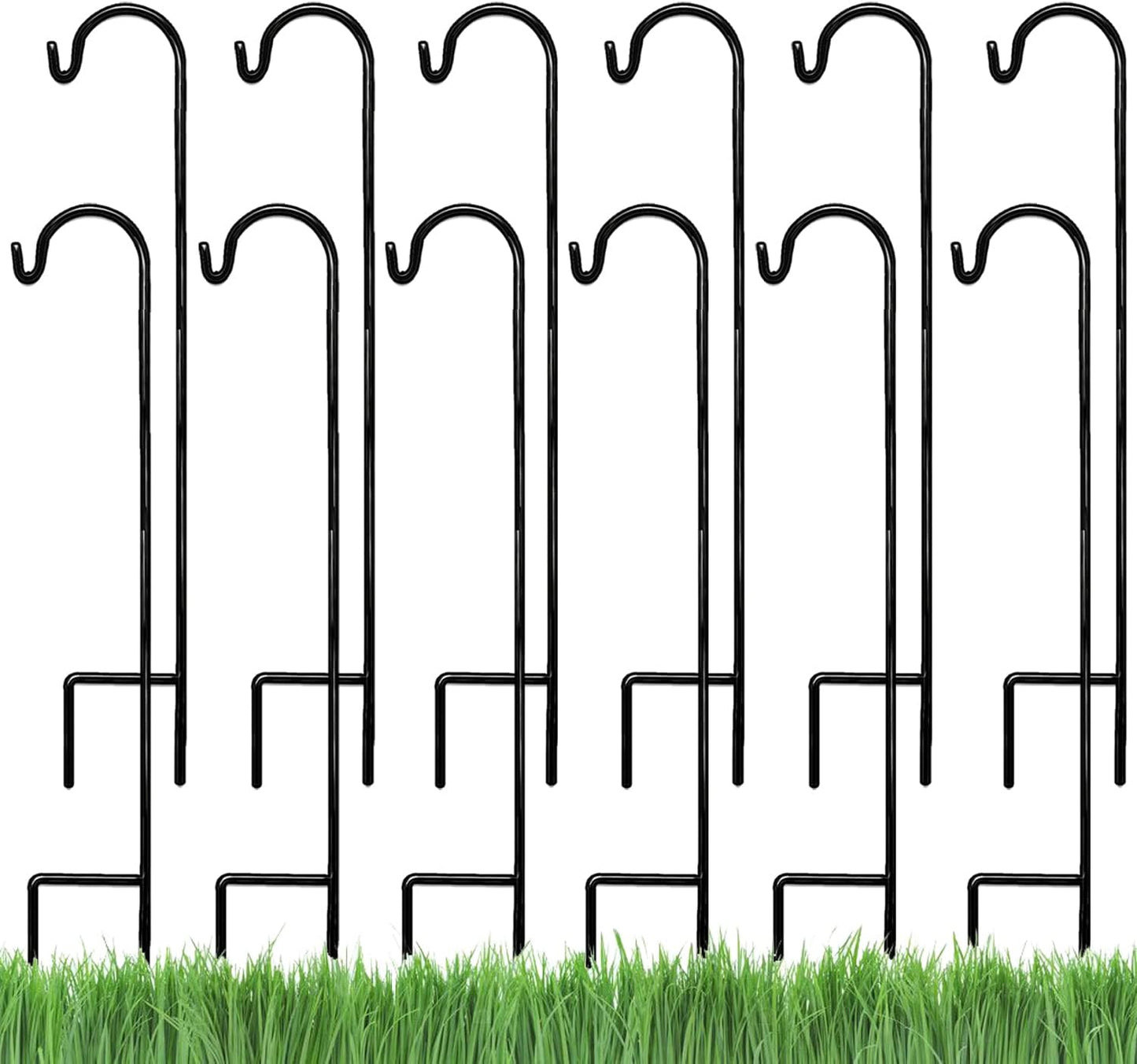 Premium 35 Inch Shepherd's Hooks for Garden Decor and More