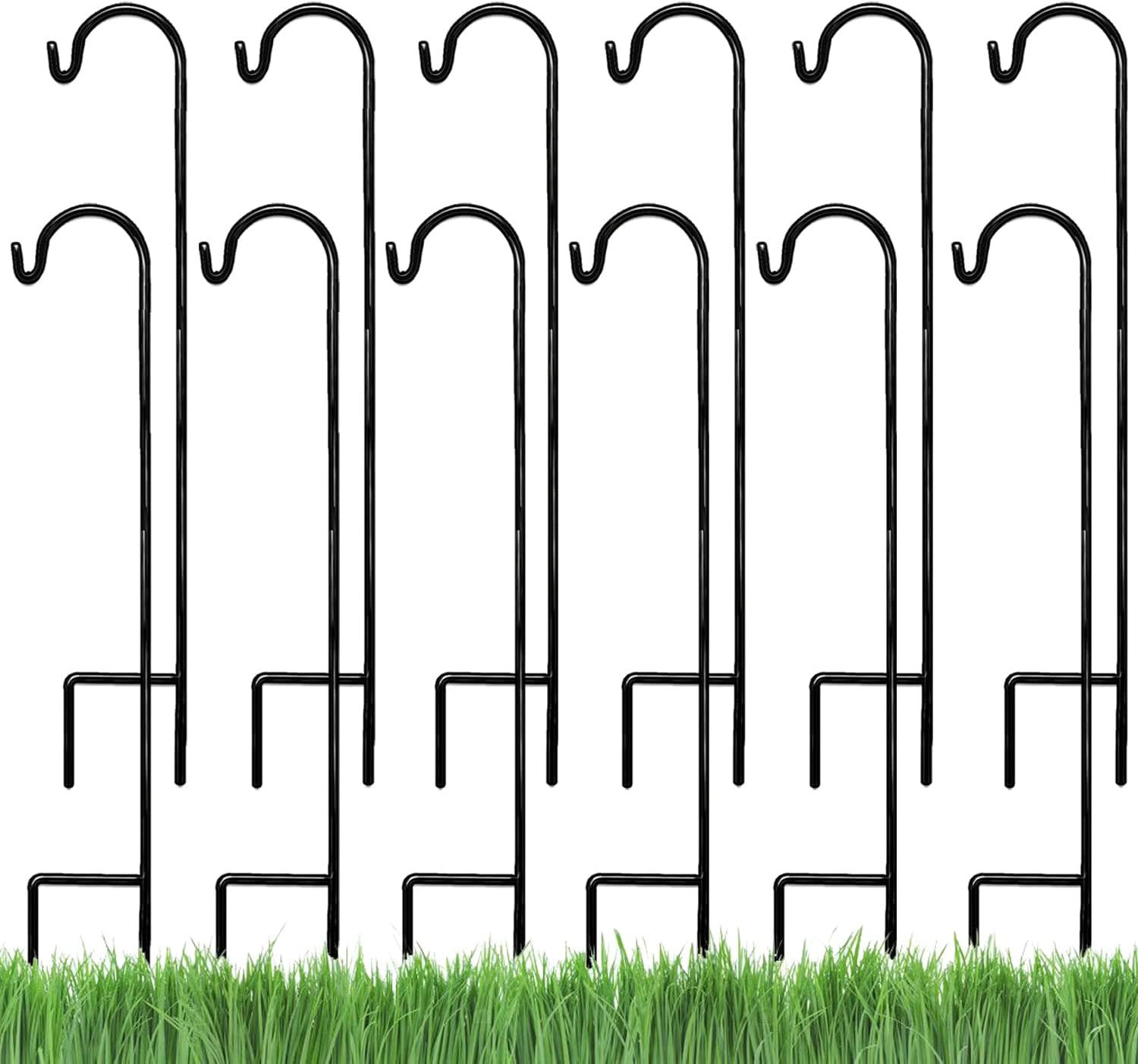 Premium 35 Inch Shepherd's Hooks for Garden Decor and More