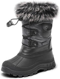Kids Snow Boots Mid Calf with Faux Fur Lining - Warm to -25F