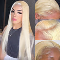 613 Lace Front Wig Human Hair 13x4 HD Transparent Straight - Blonde
