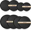 Black Round Restaurant Serving Trays 8-Pack - Non Slip Raised Edges