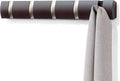 Wall-Mounted Coat Rack with 5 Hooks - Space-Saving Flip Design