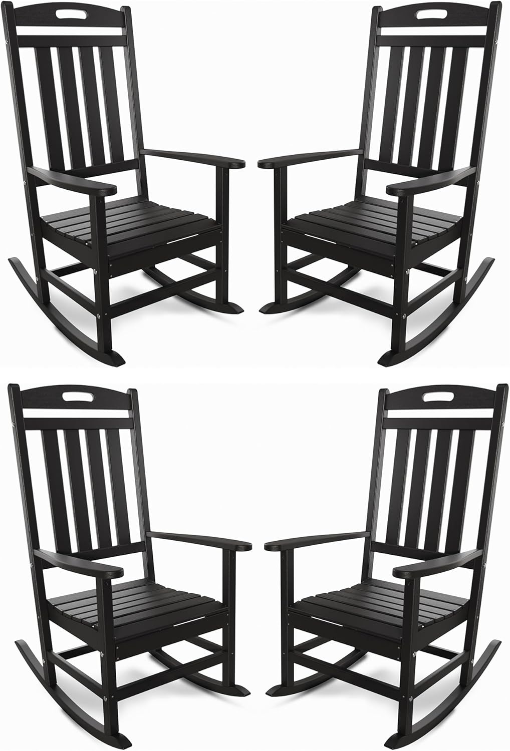 Outdoor Rocking Chair Set of 4 for All-Weather Relaxation