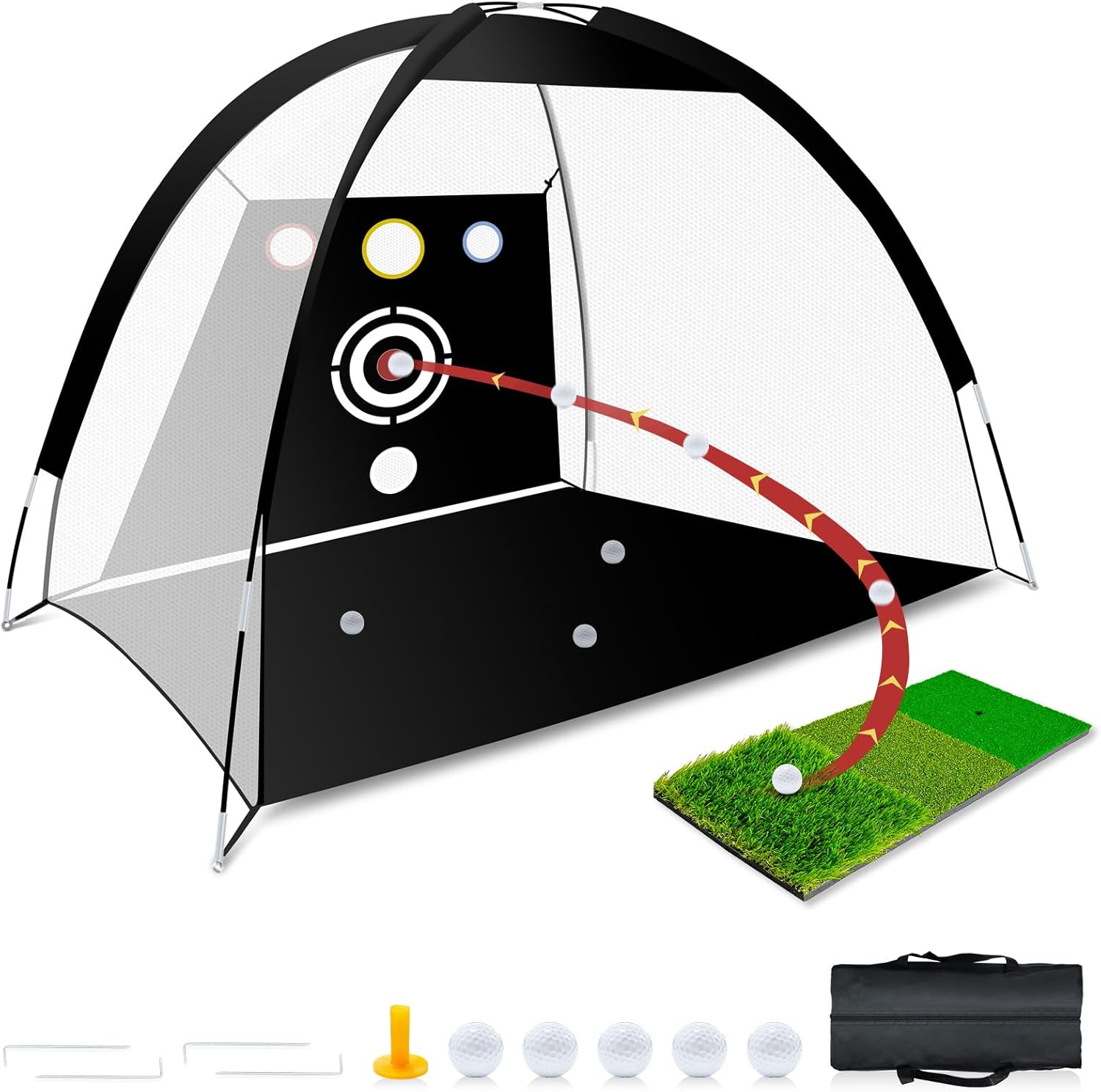 Upgraded 10x7ft Golf Practice Net for Backyard Driving Fun