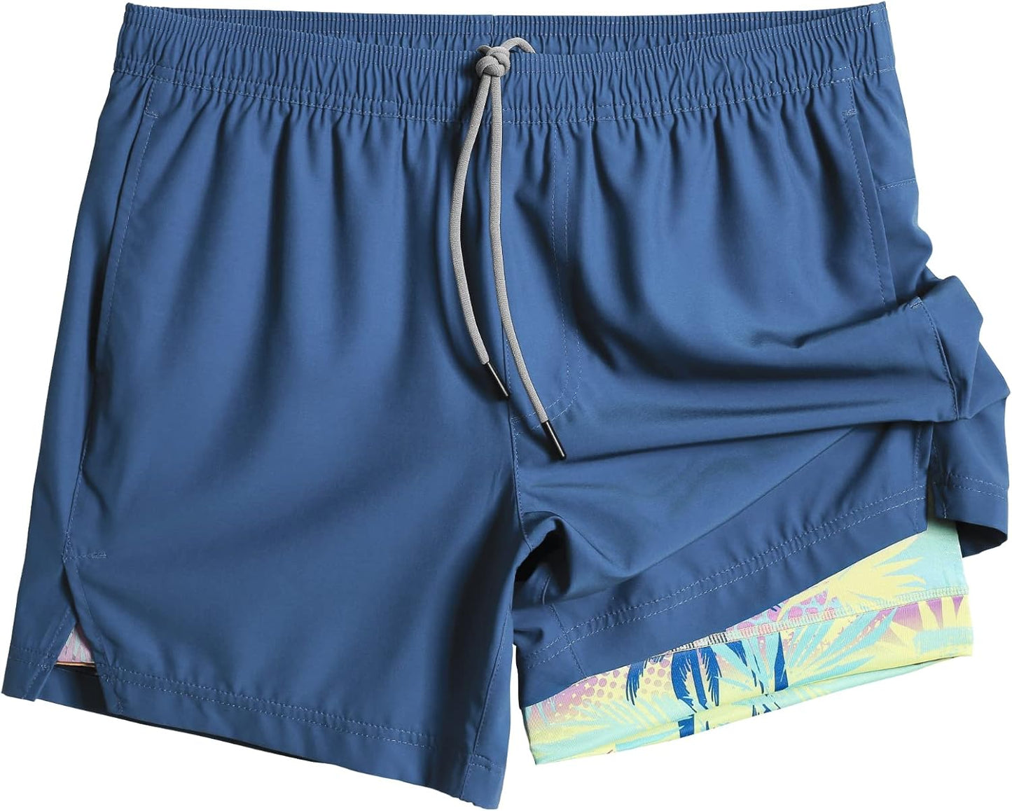 maamgic Mens 5in Gym Running Shorts for Men - 2 in 1 Quick Dry