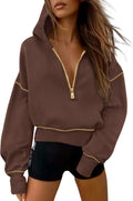 Trendy Women's Fall Sweatshirt with Hood by PRETTYGARDEN