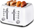 Roter Mond Toaster 4 Slice Retro Stainless Steel - Wide Slots & Dual