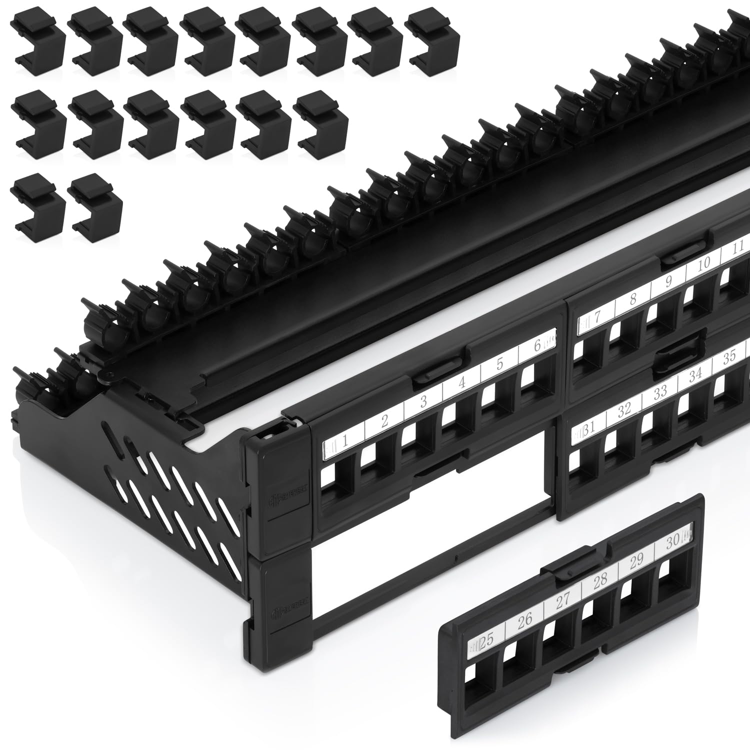 Everest 48 Port Keystone Patch Panel for Slim Profile Connectors