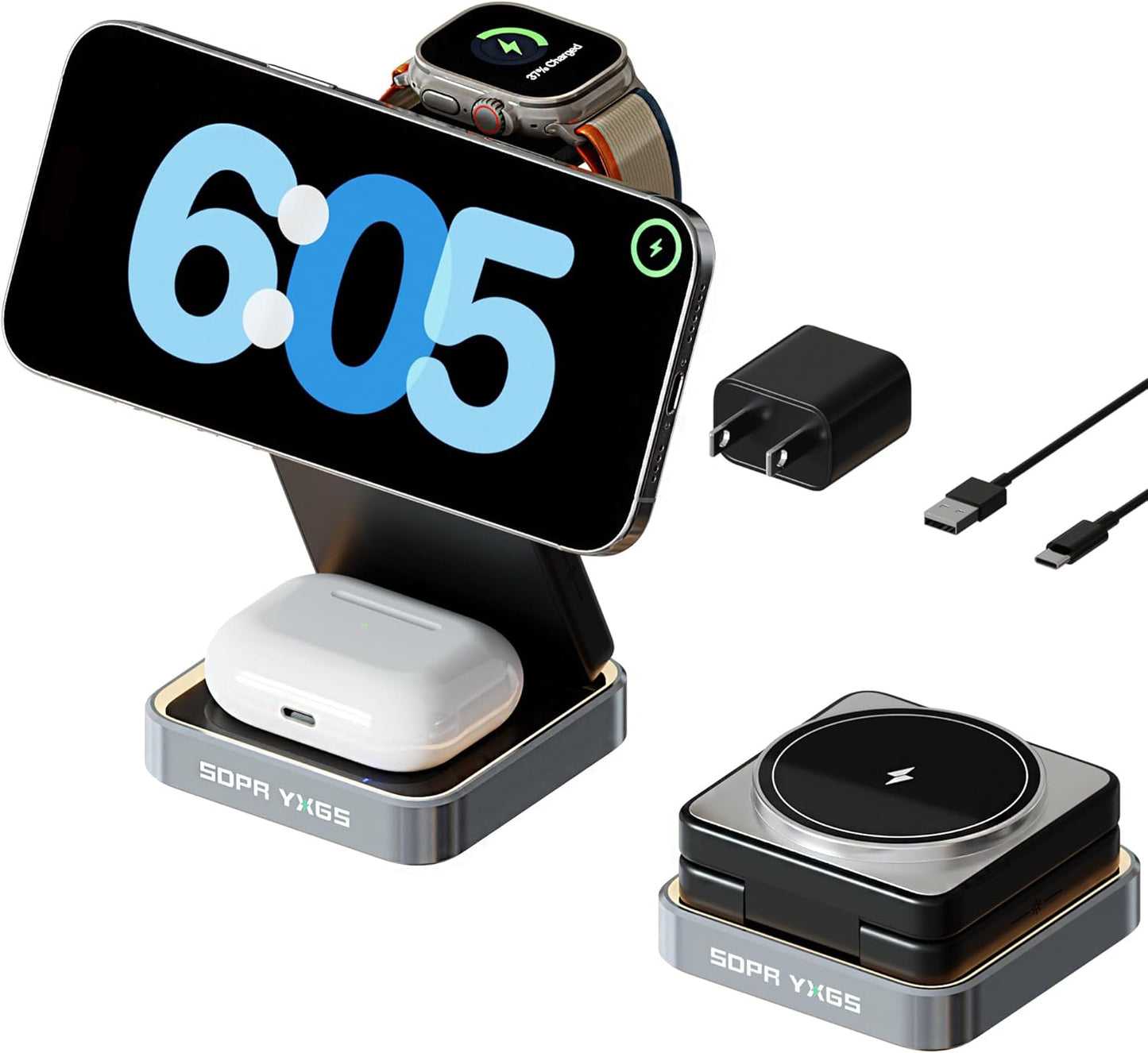 2025 Upgraded 3-in-1 Magnetic Wireless Charger for iPhone & More