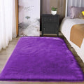 Latepis Small Area Rug 3x4 Purple Faux Fur - Soft Washable Accent
