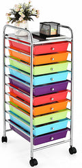 GOFLAME 10-Drawer Rolling Storage Drawer Cart - Compact Mobile