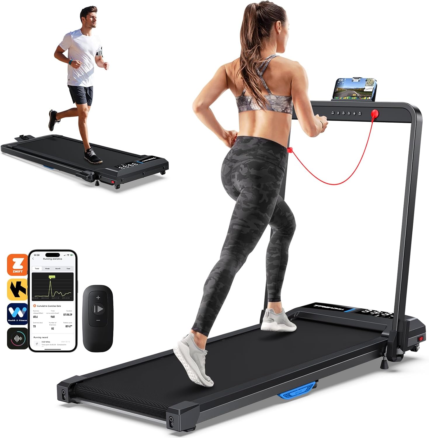 WELLFIT 10% Incline Walking Pad with Smart Voice Control Feature