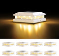 8-Pack Solar Post Cap Lights Outdoor - Waterproof 16LED Deck Lights