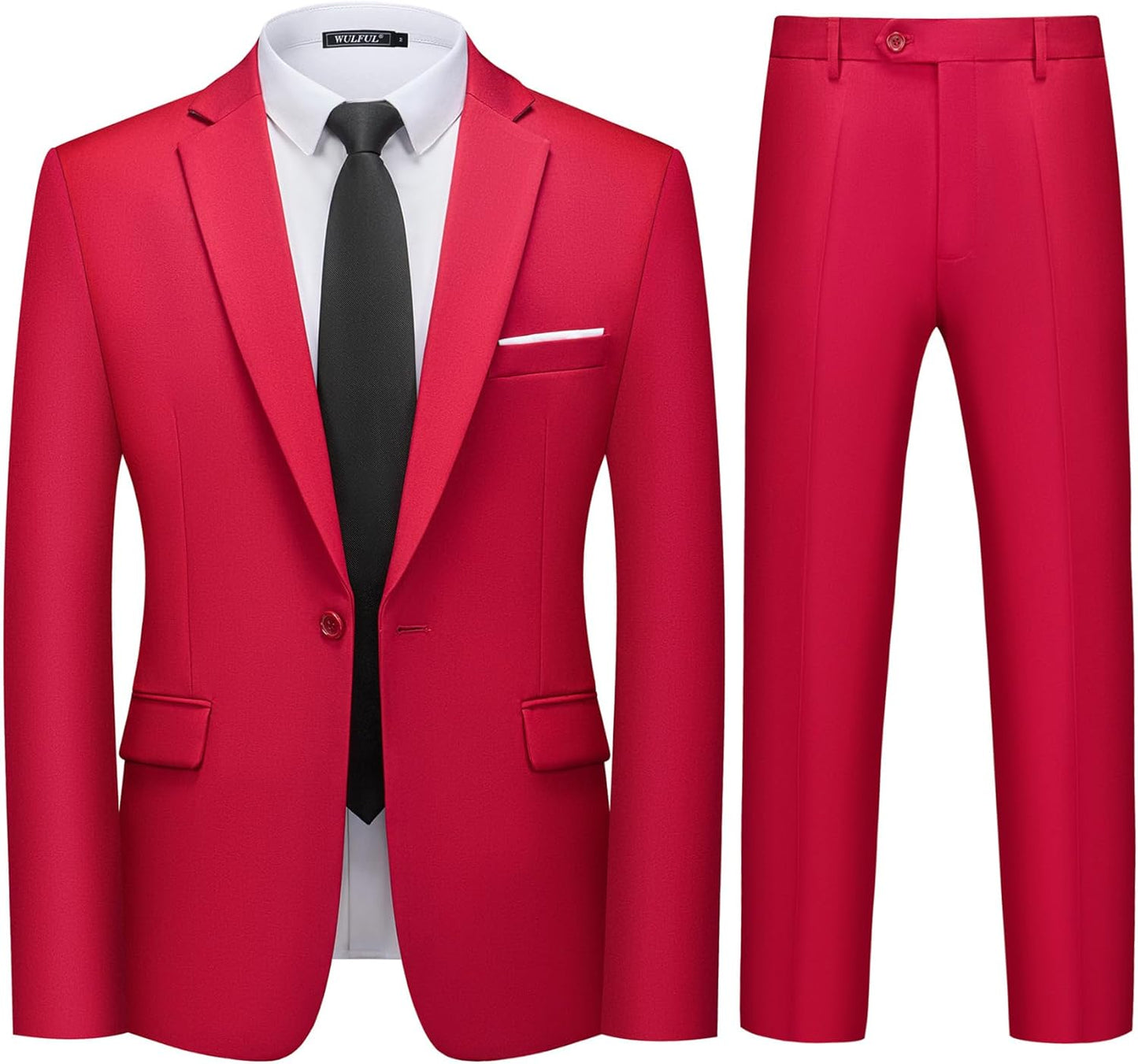 WULFUL Men's Slim Fit Suit Set for Weddings and Business Events