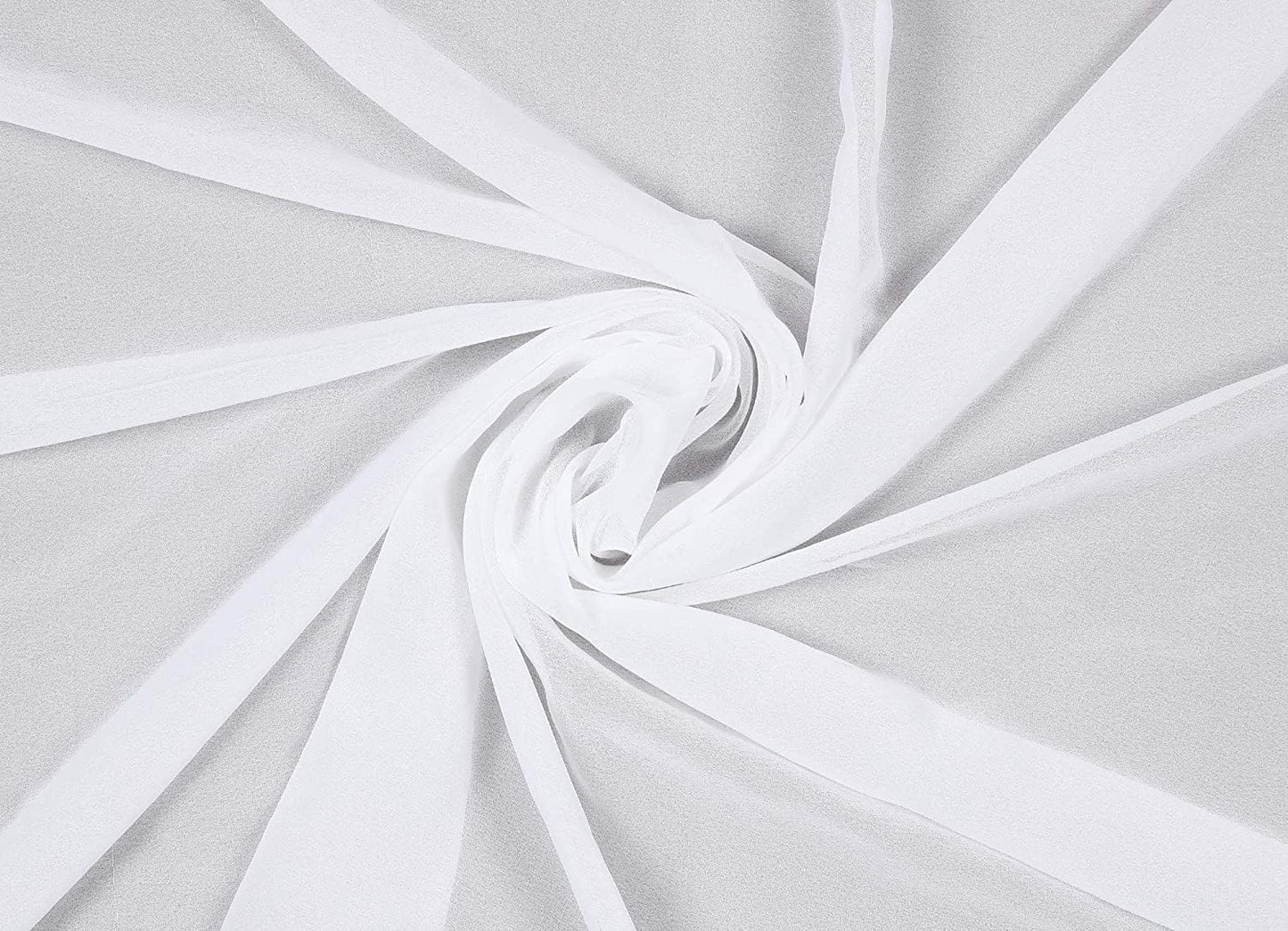 MDS Pack of 25 Yard White Chiffon Fabric for Wedding Decor