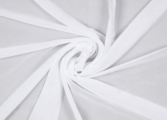 MDS Pack of 20 Yard White Chiffon Fabric for Wedding Decor