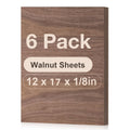 Walnut Plywood Sheets 6 Pack 12x16.5x1/8 in - Thin 3mm Laser Ready