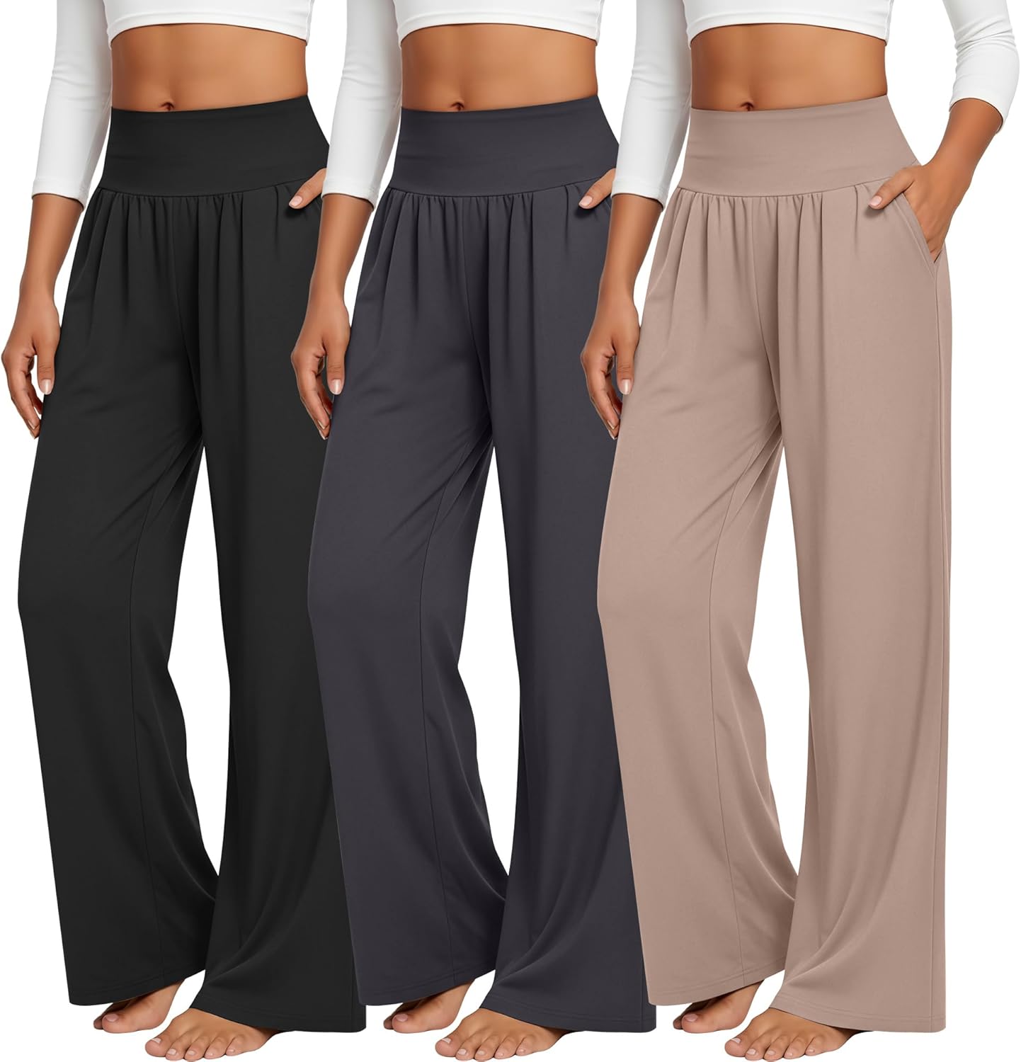 Neer Women's Wide Leg Yoga Pants - Comfy Lounge Pants with Pockets