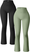 Women's Ribbed Bell Bottom Yoga Pants - High Waist Flare Leggings