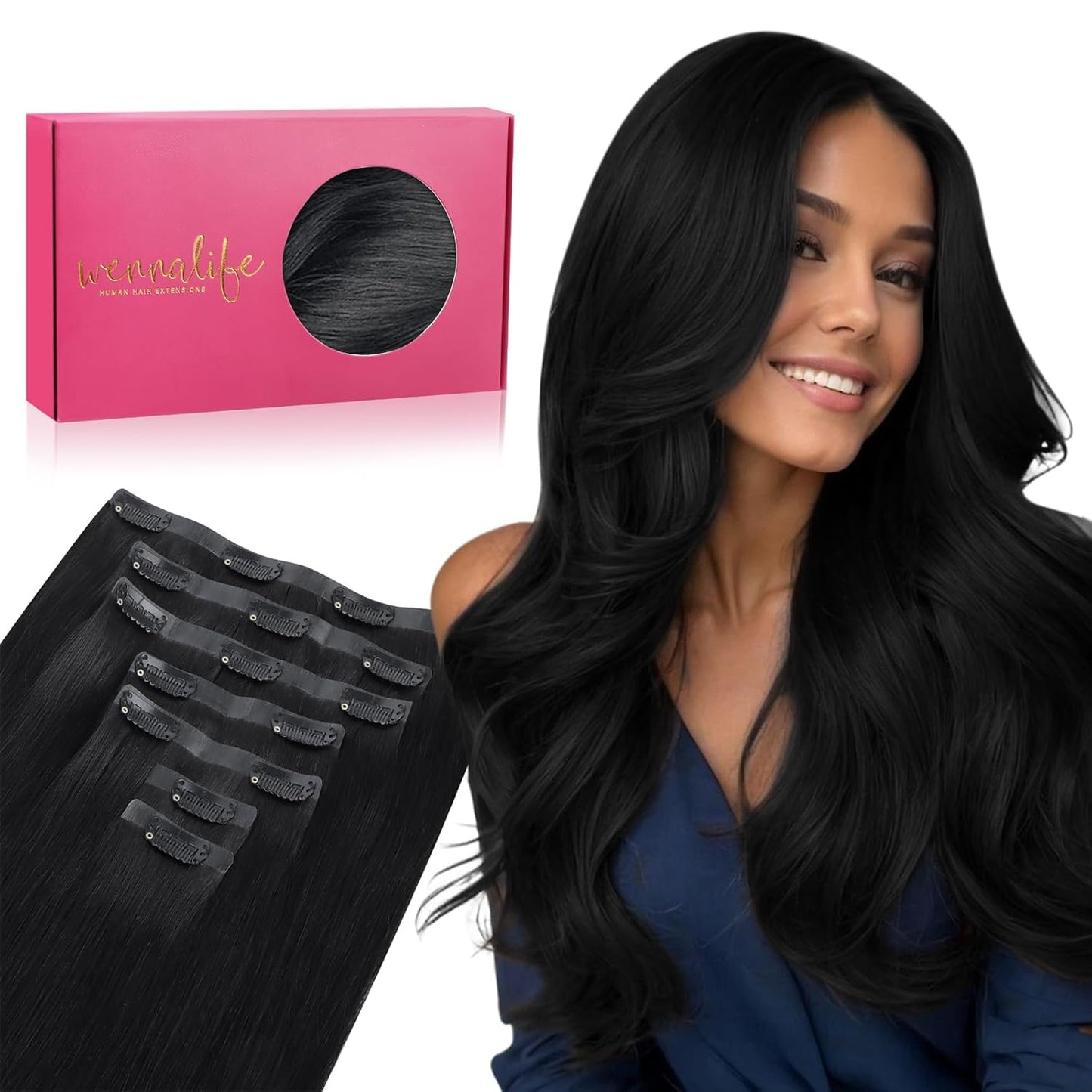 WENNALIFE Seamless Clip In Hair Extensions for Natural Look
