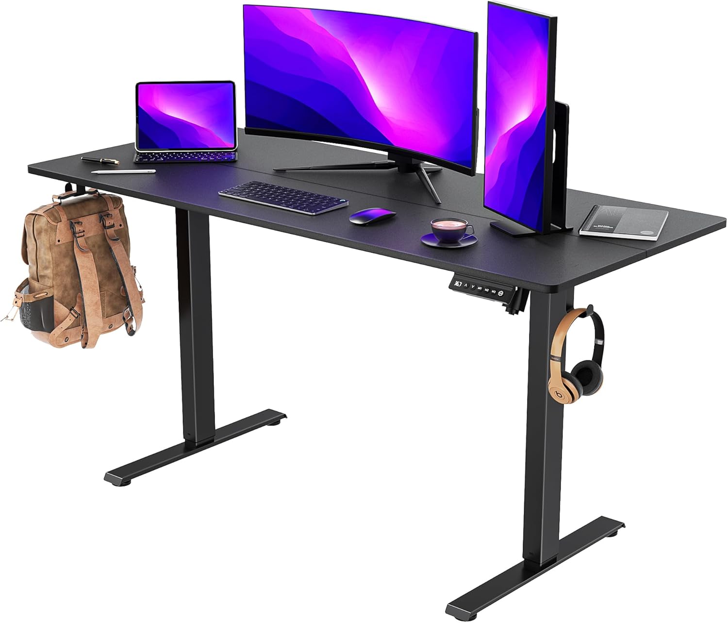 VVENACE Electric Standing Desk: Adjustable Height, Memory Presets, Mobility & Style!