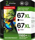 67XL High Yield Ink Cartridges Black & Tri-Color Combo Pack - Reliable