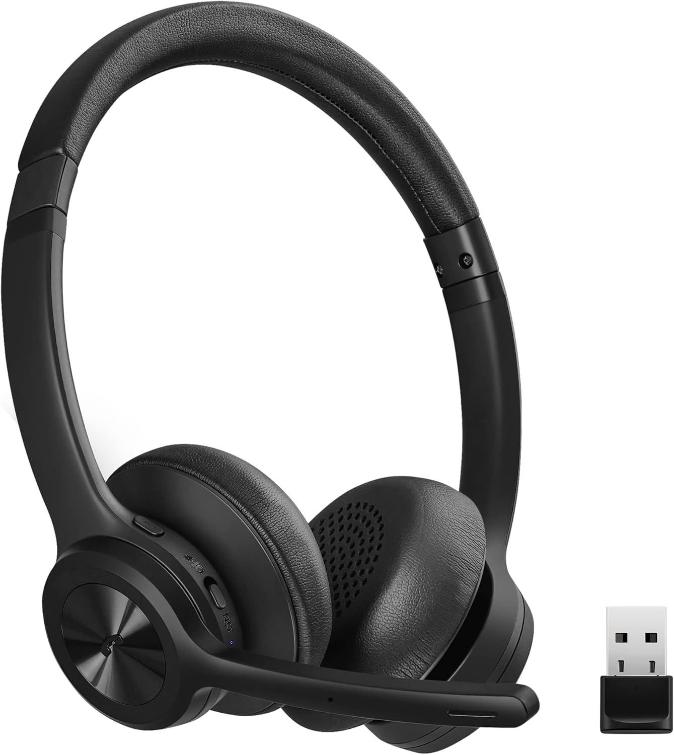 Wireless Headphones with Noise Cancelling Mic for Laptops & Phones