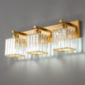 Modern Bathroom Vanity Light 3-Lights Gold Crystal - Stylish Vanity