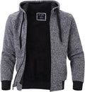 Heavyweight Sherpa Lined Fleece Hoodie for Men - Zip Plus Size
