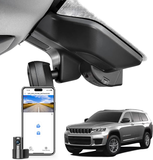4K Front & 1080P Rear Dash Cam for Grand Cherokee 2022-2025