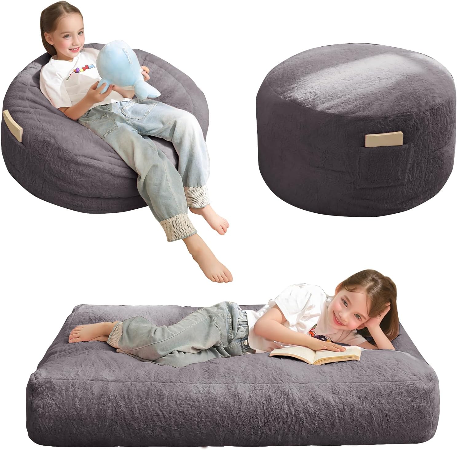 MAXYOYO Kids Convertible Bean Bag Bed - Comfy Floor Sofa