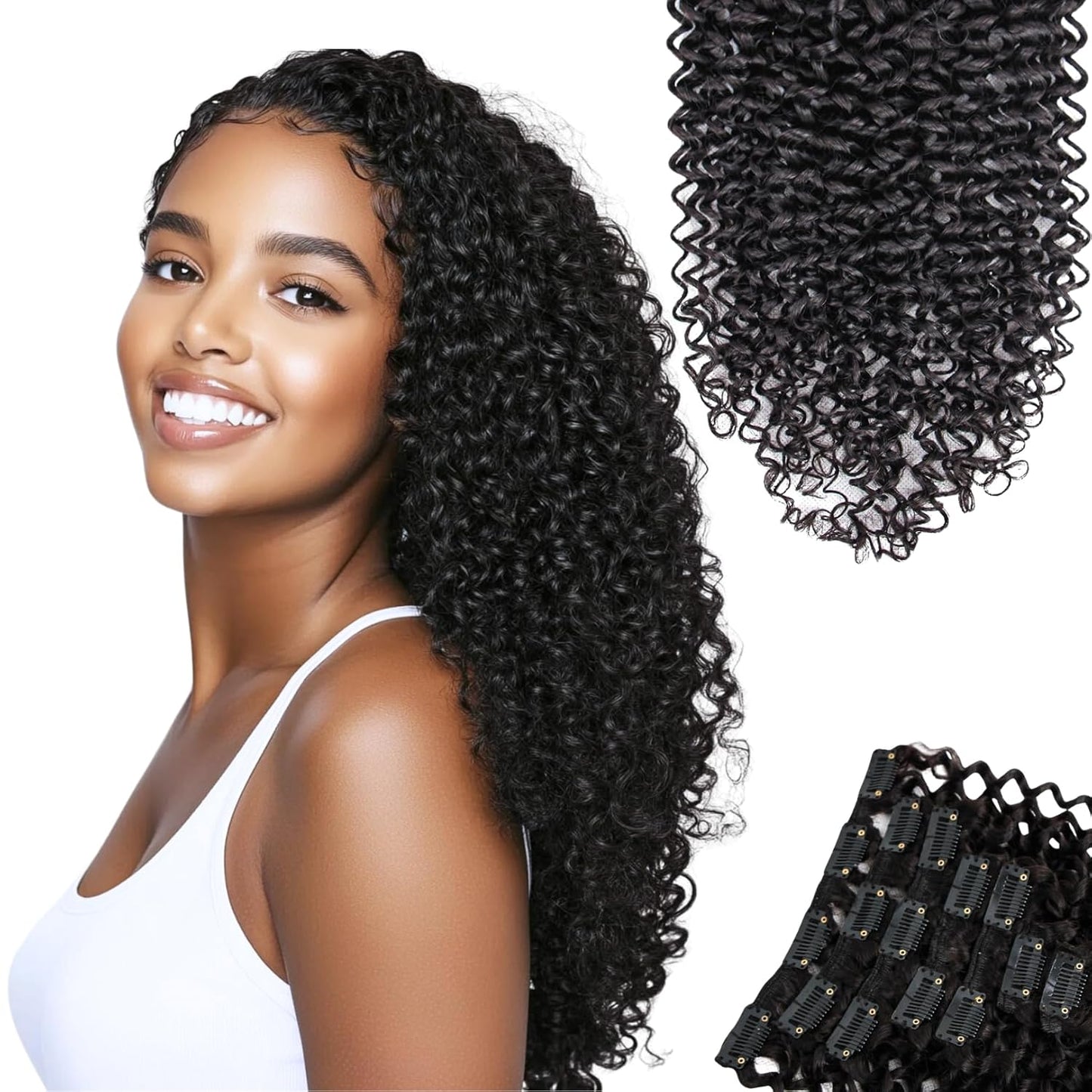 Kinky Curly Clip In Extensions for Luxurious Thickness & Shine