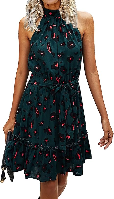 BTFBM Women 2023 Summer Halter Neck Dresses for Casual Style