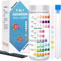 9 in 1 Aquarium Test Strips - Quick Water Checks for Fresh & Salt