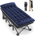 Portable Camping Cot 32 in Extra Wide with Thick Mattress