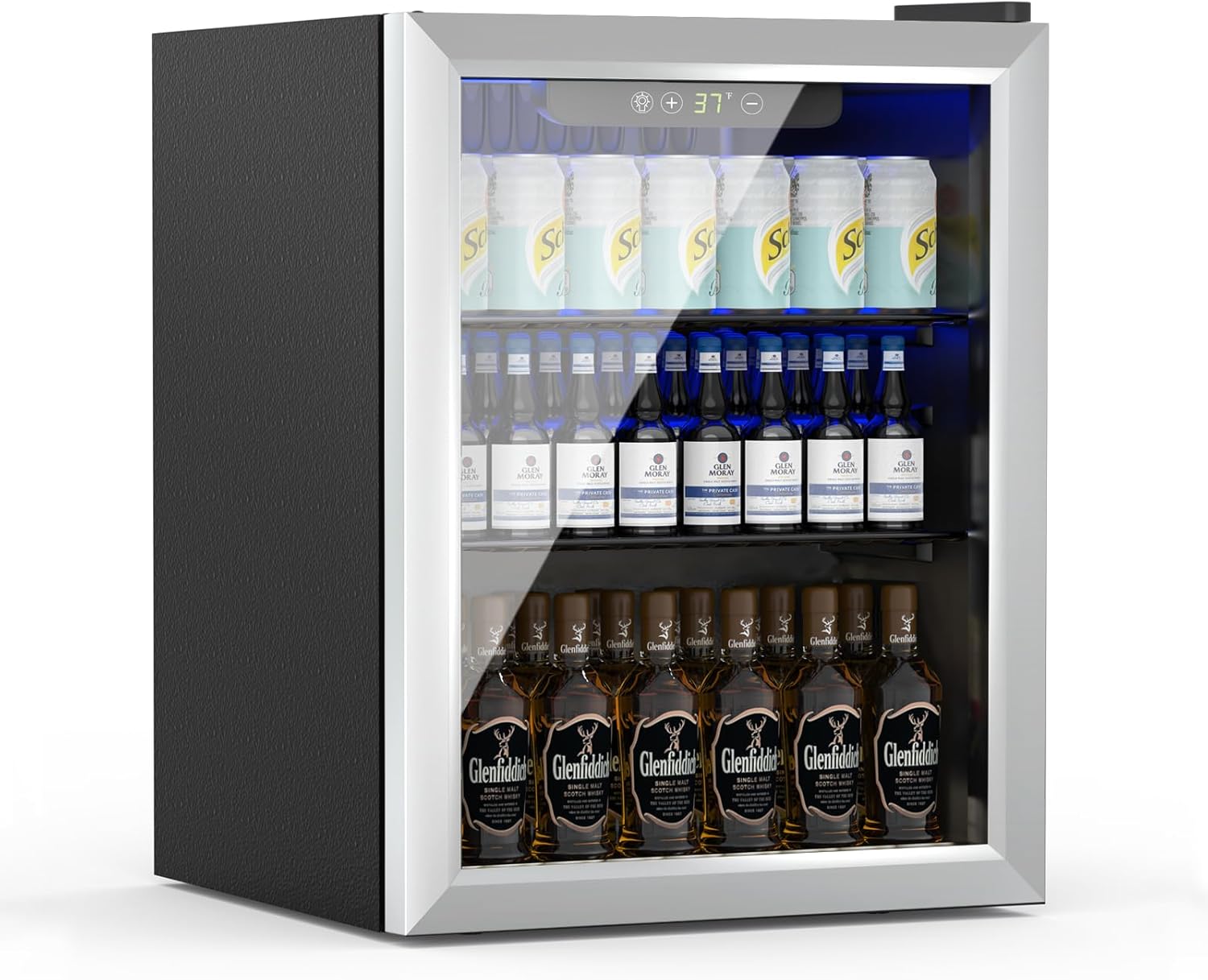 1.6 Cubic Feet Mini Fridge for Soda and Beer with Glass Door