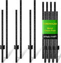 Metal Fence Post Black 6 Feet Pack of 8 for Garden Fencing