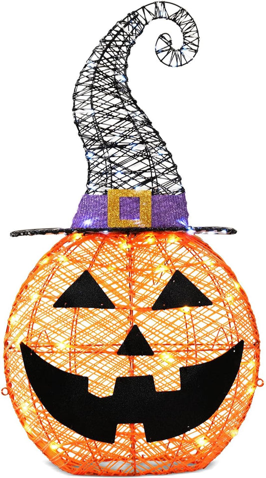 3FT Halloween Pumpkin Decorations with LED Lights for Outdoor Fun